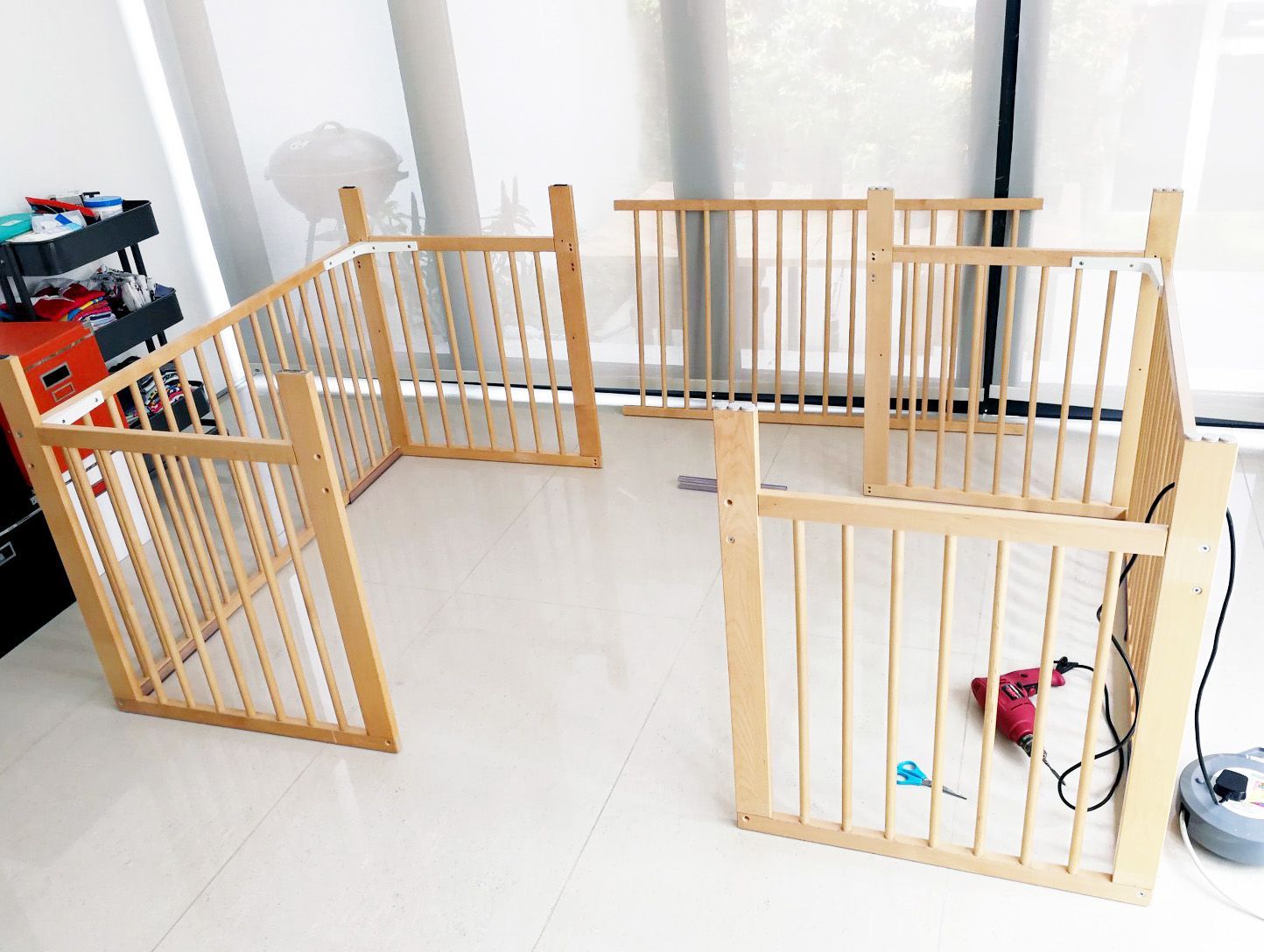 Supersized Toddler Playpen With Sliding Gate Out of Old IKEA Cots 6