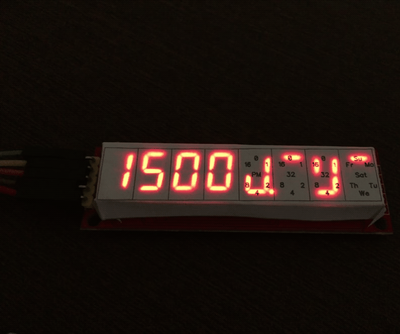 DIY guide for Digital & Binary Clock in 8 Digits X 7 Segments LED Display with step-by-step instructions