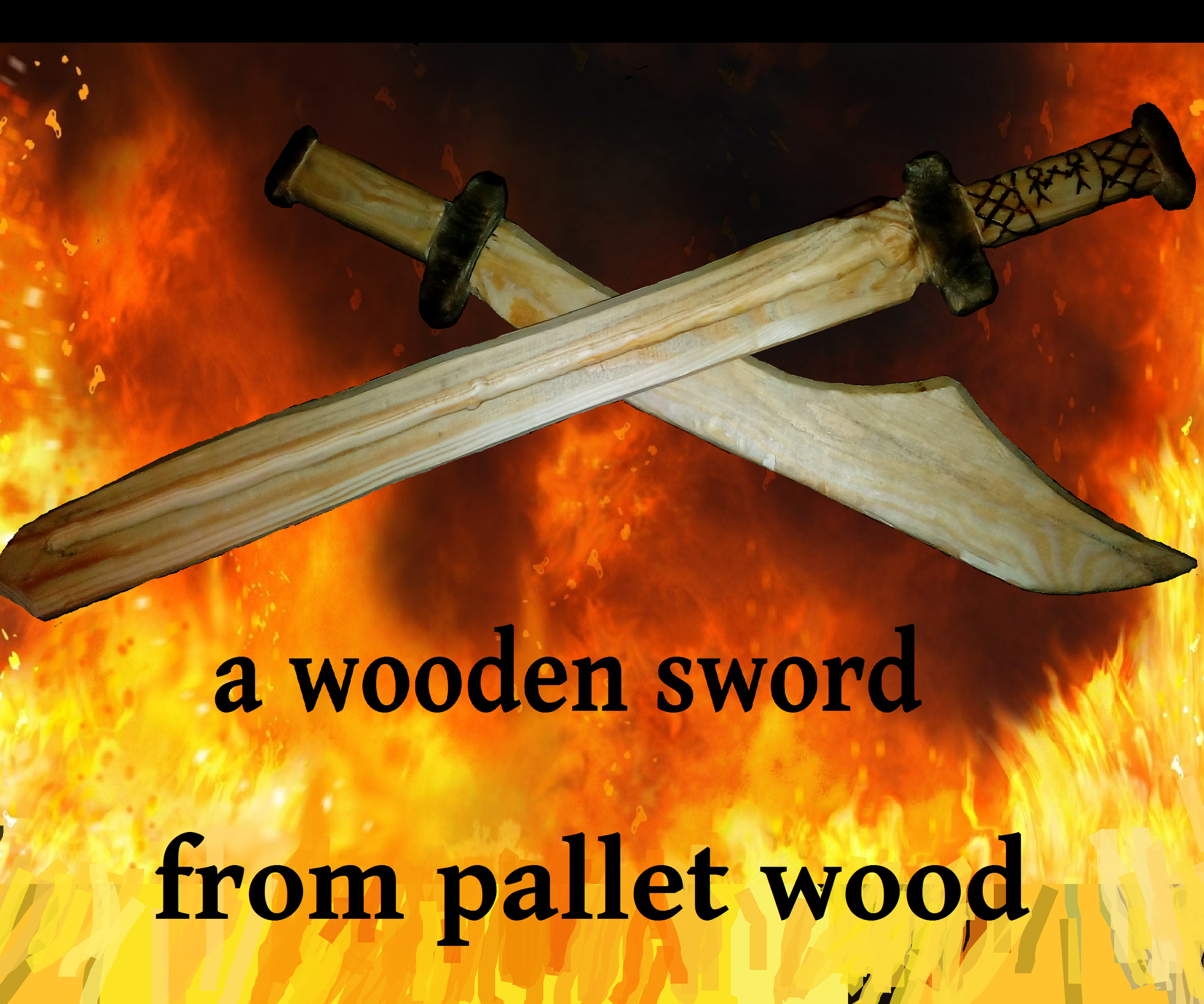 a wooden sword with burning art DIY Project DIY Project Image