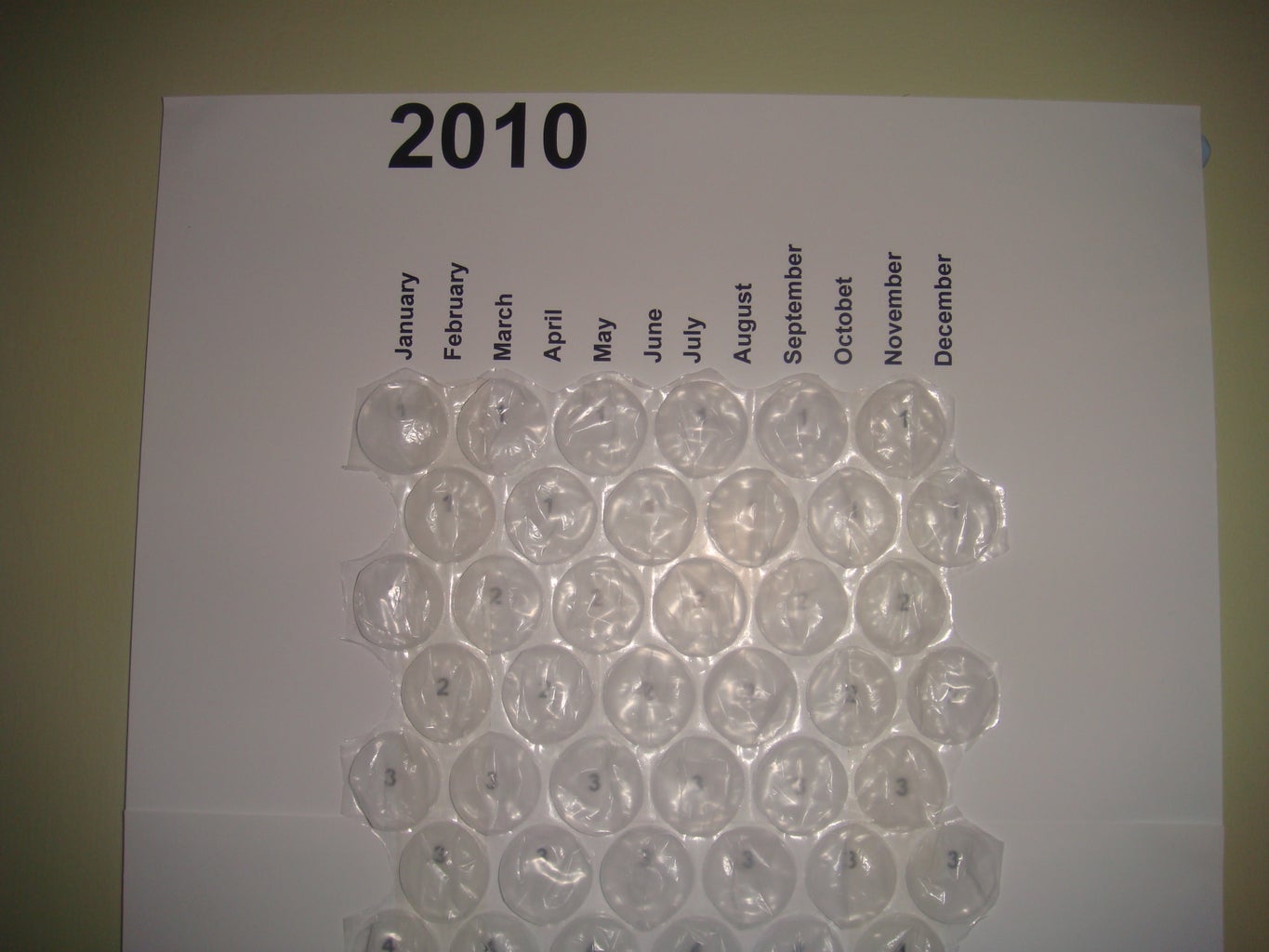 Bubble Wrap Calendar 8 Steps (with Pictures) Instructables