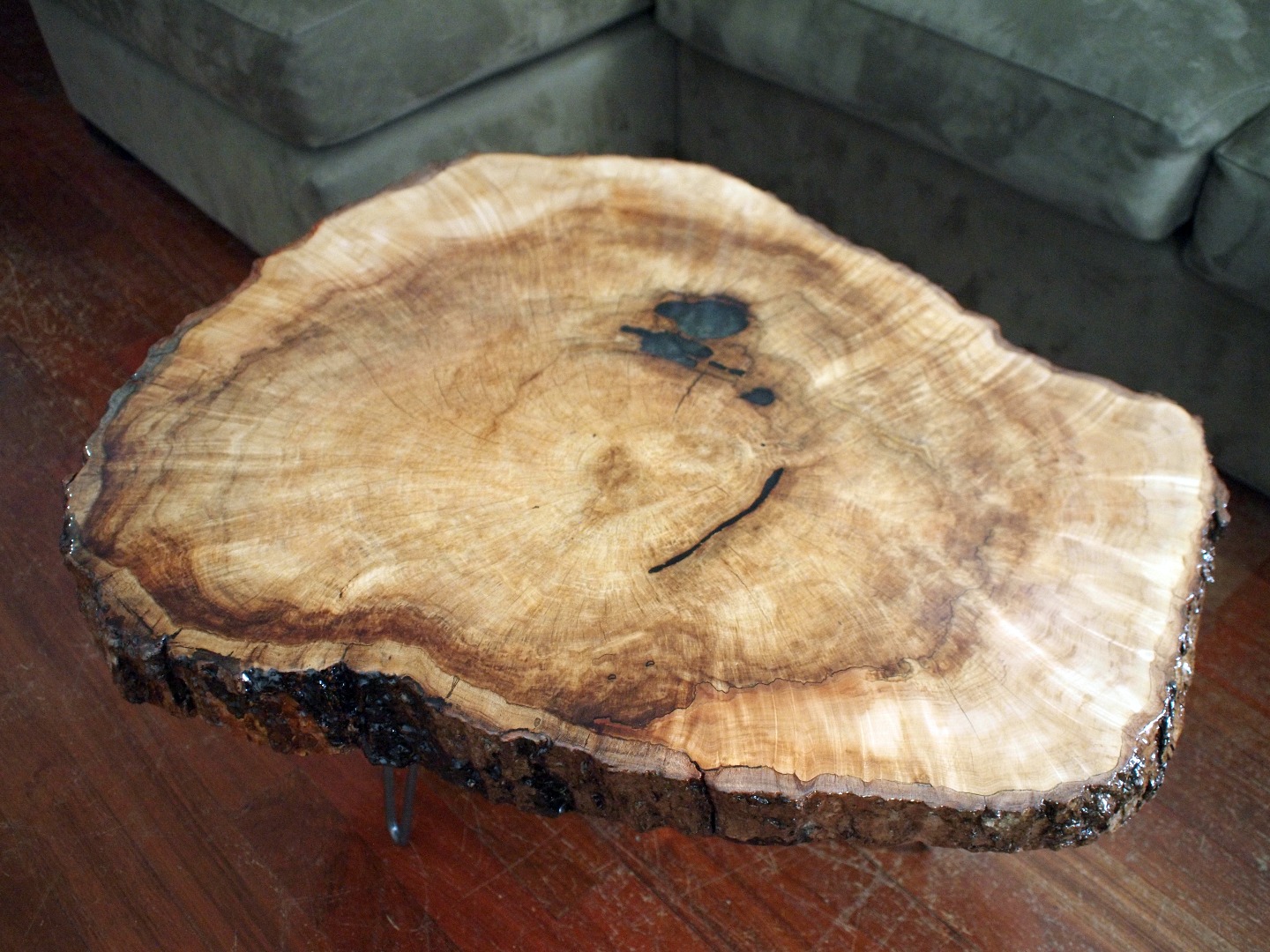 River Project. Kiln Dried Spalted Live Edge Red Oak Slab. Epoxy Project