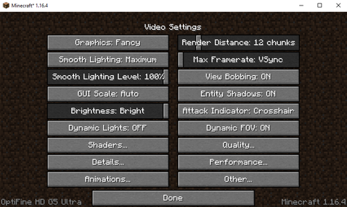Optifine 1 16 5 Optimizing Your Minecraft Fps Graphics Instructables