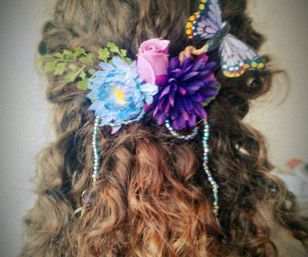 Make Your Own Floral Faerie Hair Ornament! Great for Weddings and Costumes.