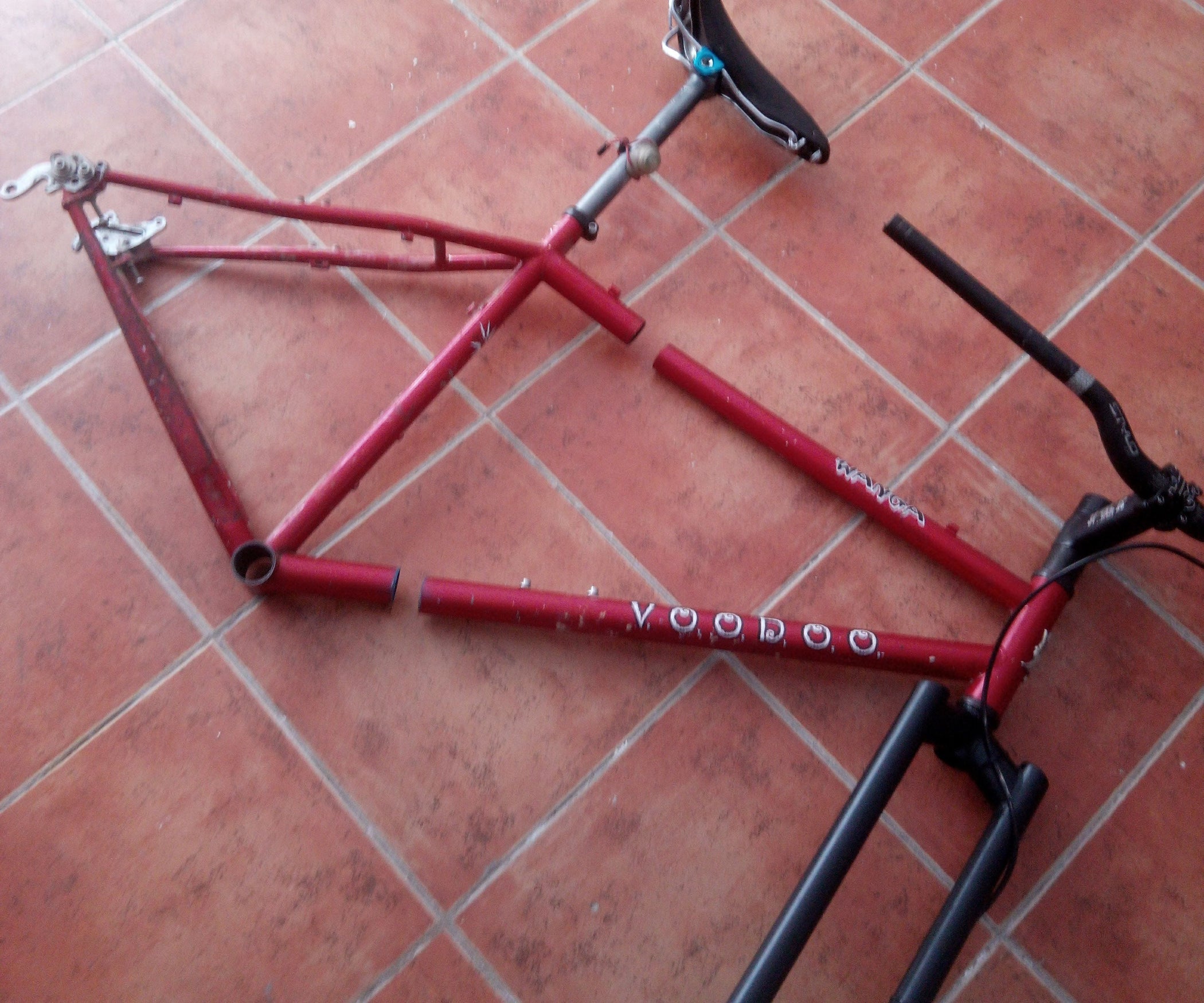 Split Bicycle Frame for Travelling 4 Steps (with Pictures