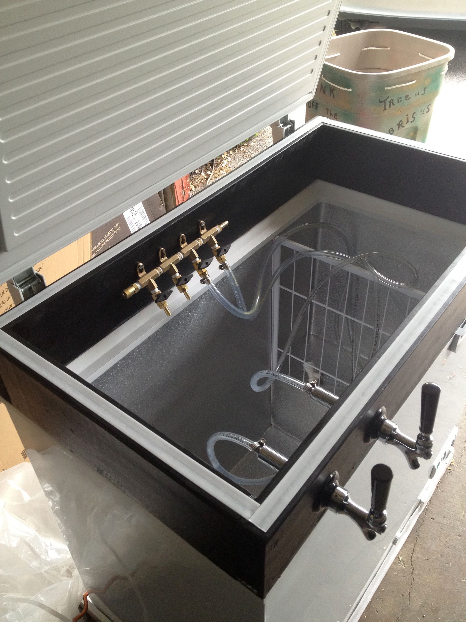 Chest Freezer Kegerator/Keezer and Building Cornhole Boards in the