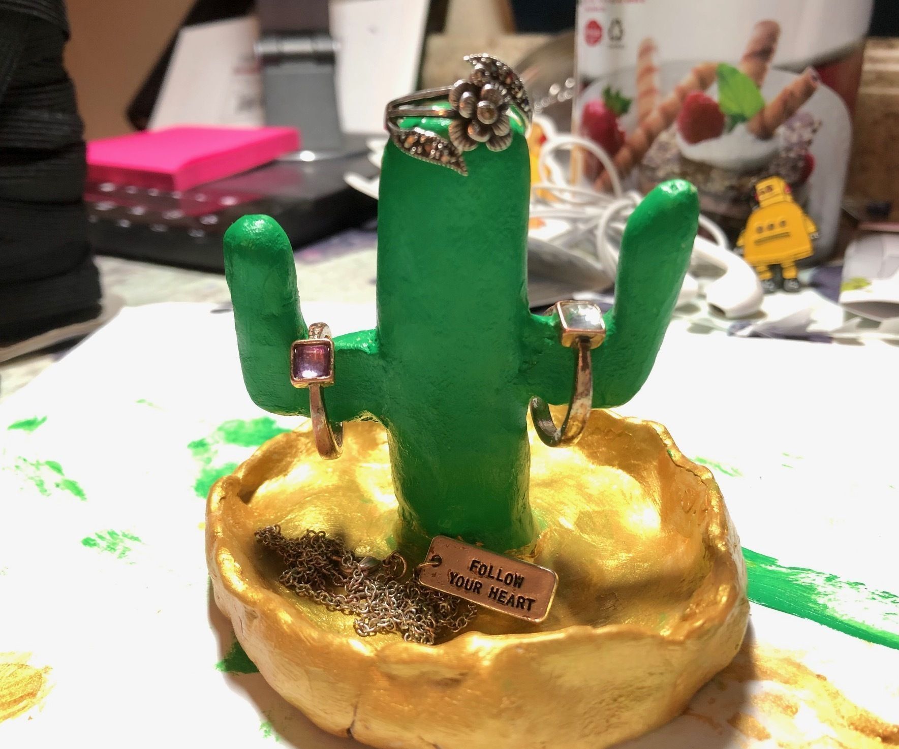 DIY guide for Cactus Ring Holder! with step-by-step instructions