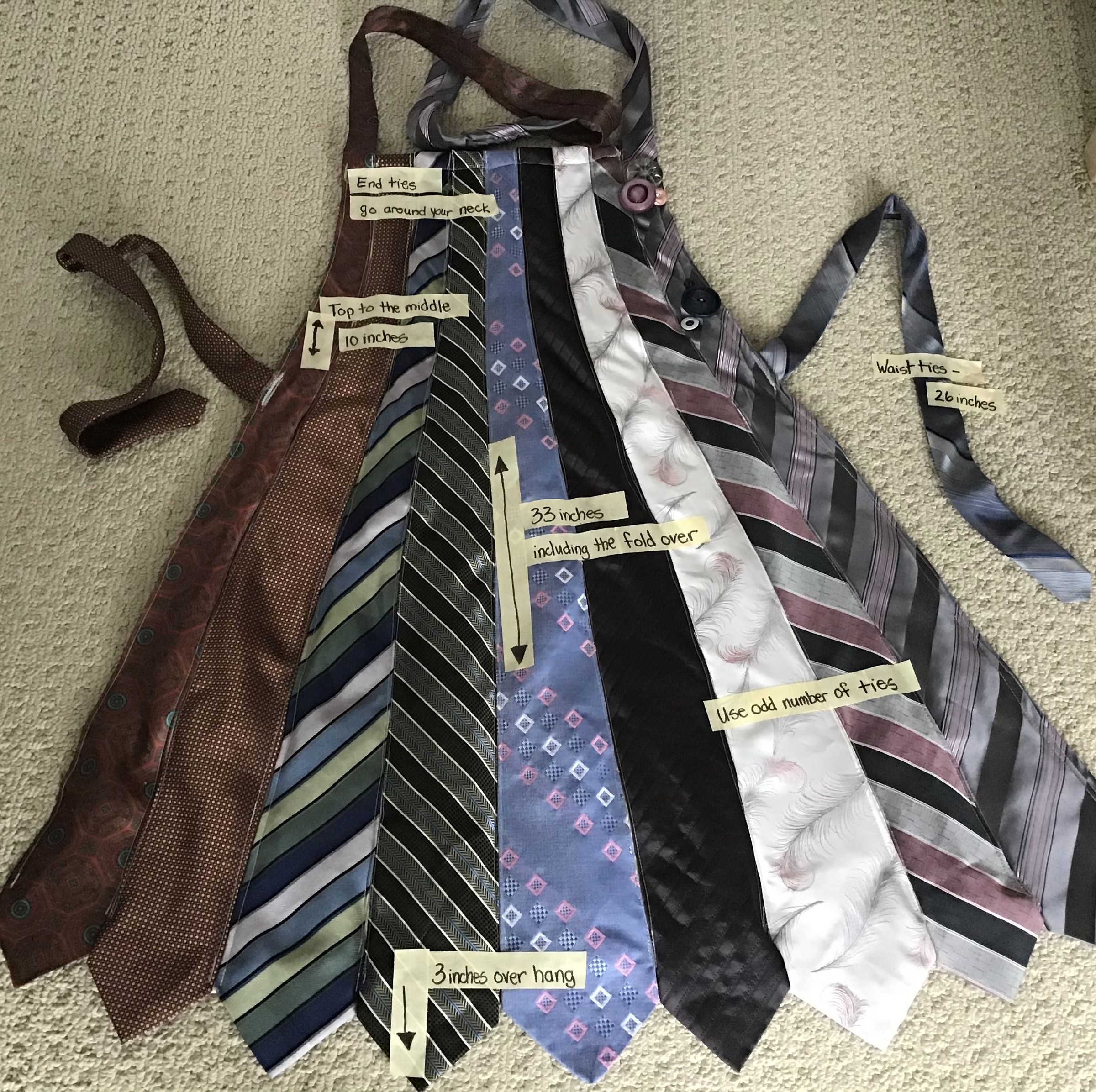 necktie apron pattern