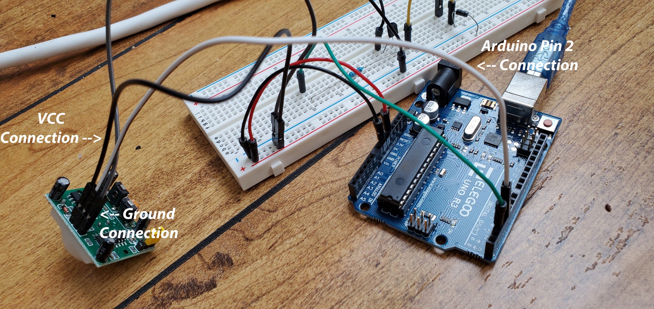 Room Light Controlled Using PIR Sensor and Arduino : 6 Steps ...