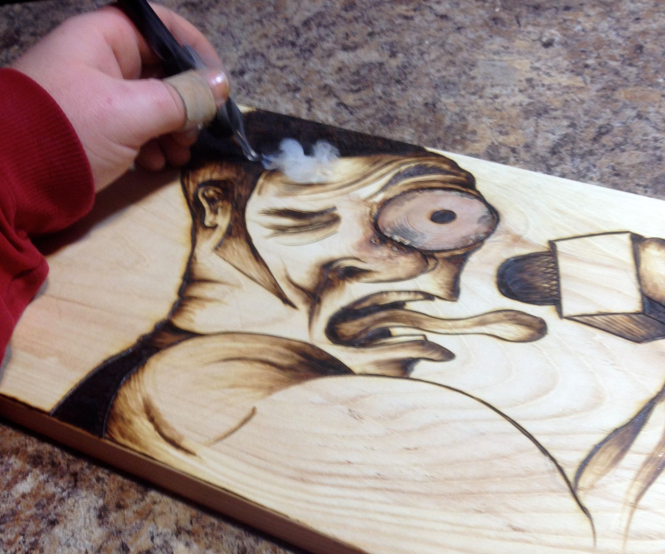 'the rock' knoteye pyrography DIY Project DIY Project Image