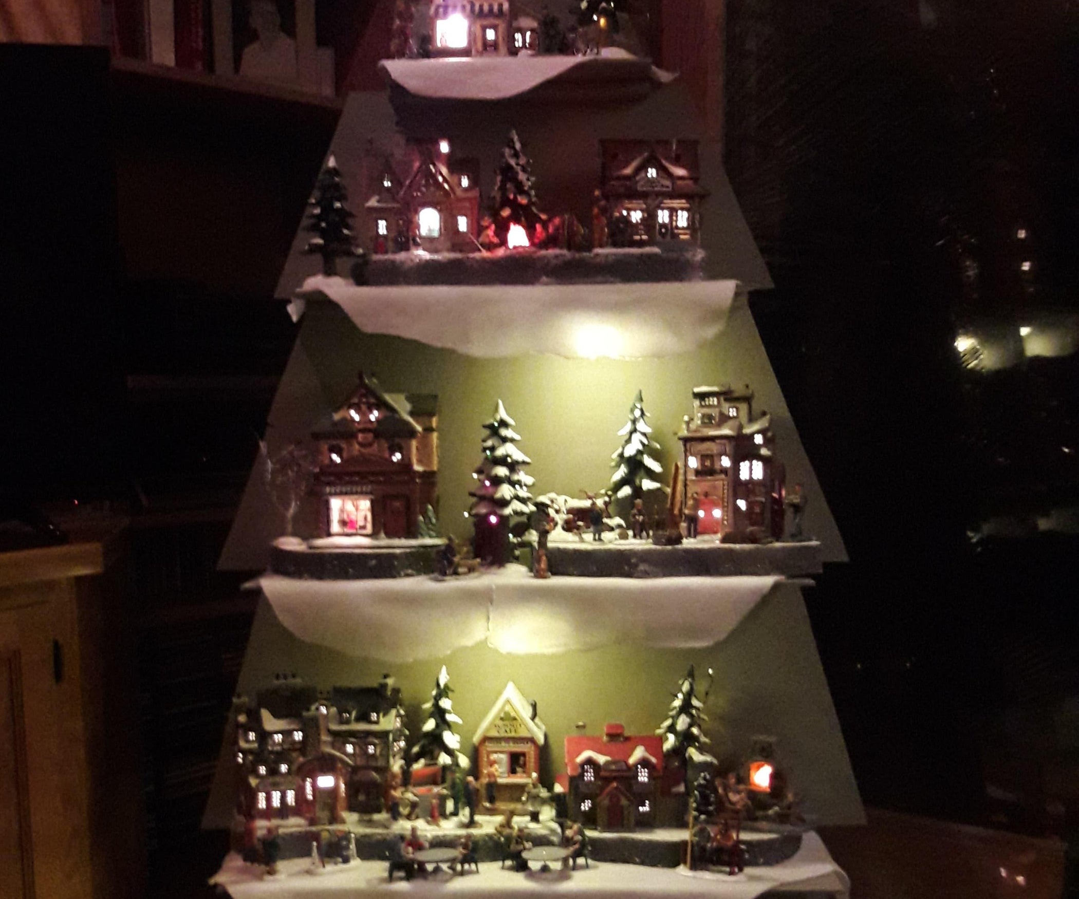 Christmas Tree Snow Village Display 5 Steps Instructables