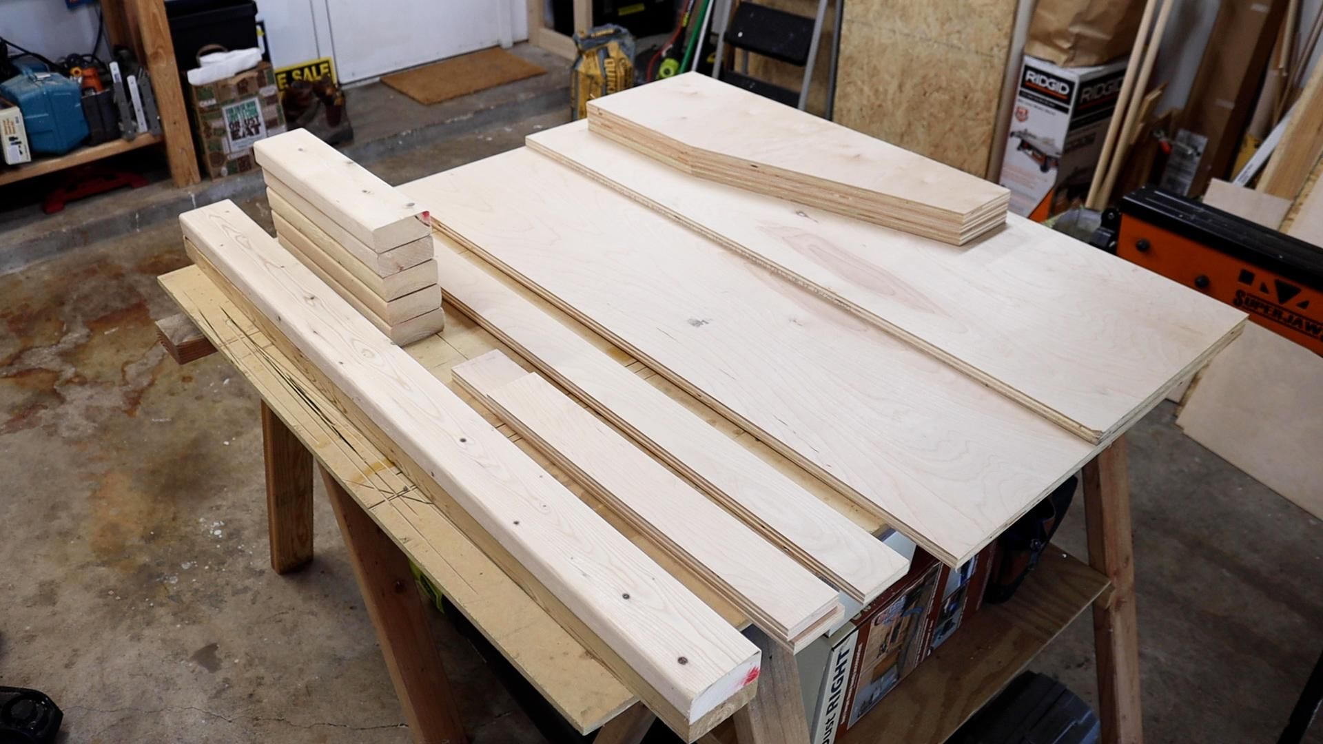 DIY Mobile Plywood and Lumber Storage Cart Only 1 Sheet of Plywood