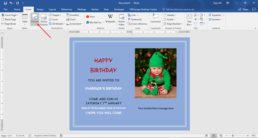 8 Birthday Card Word Template - Perfect Template Ideas