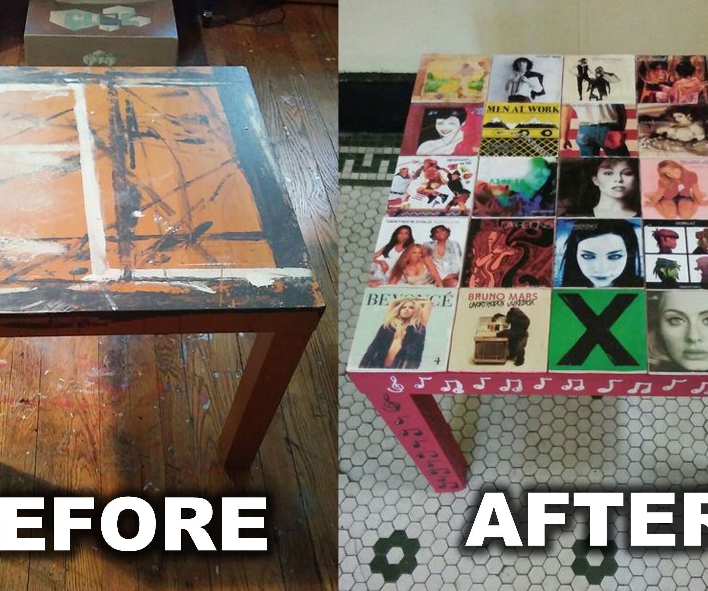 DIY guide for Flea Market Flip Project: Music Tile [Coffee] Table with step-by-step instructions