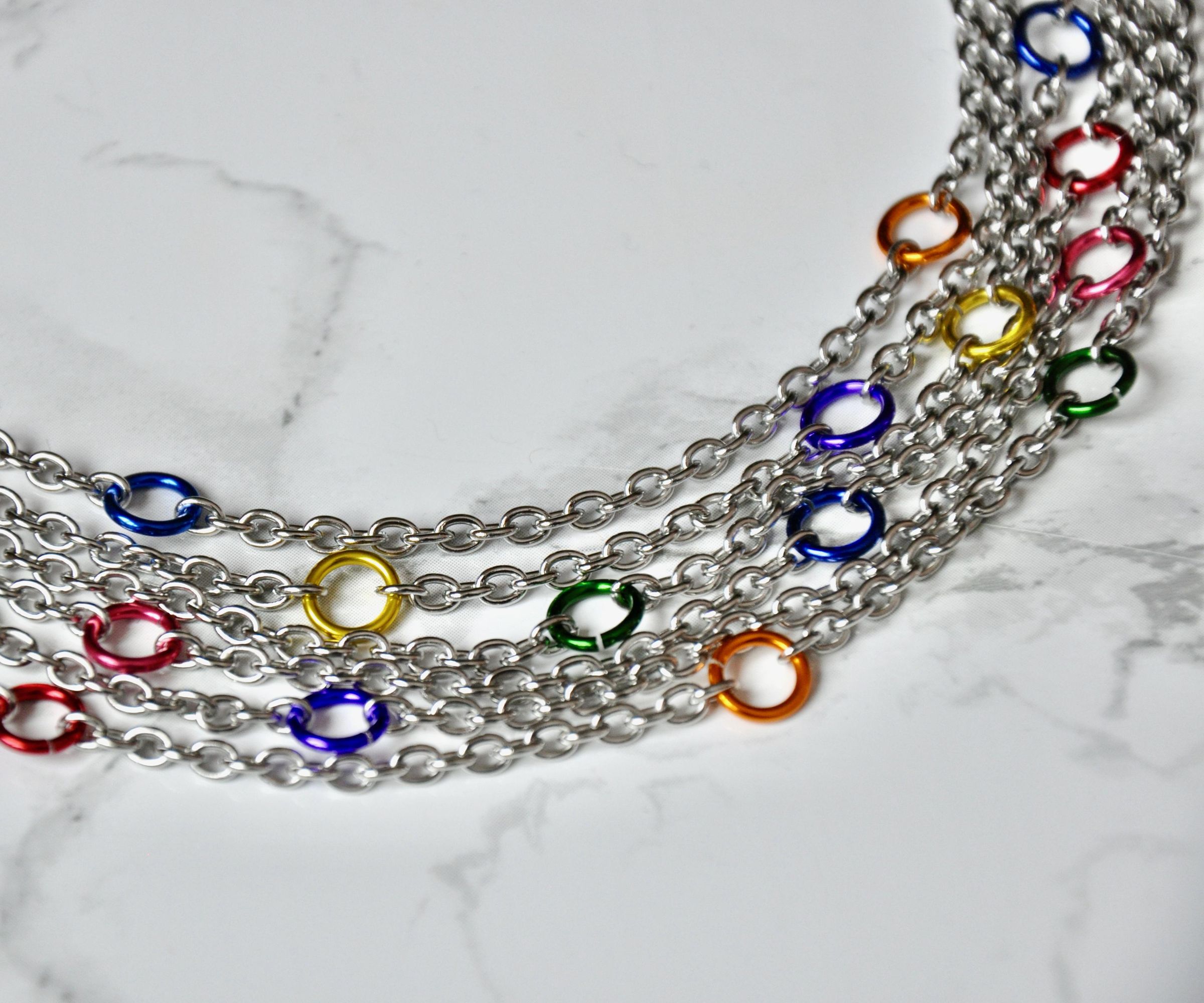 Layered Rainbow Jump Ring Necklace 7 Steps (with Pictures