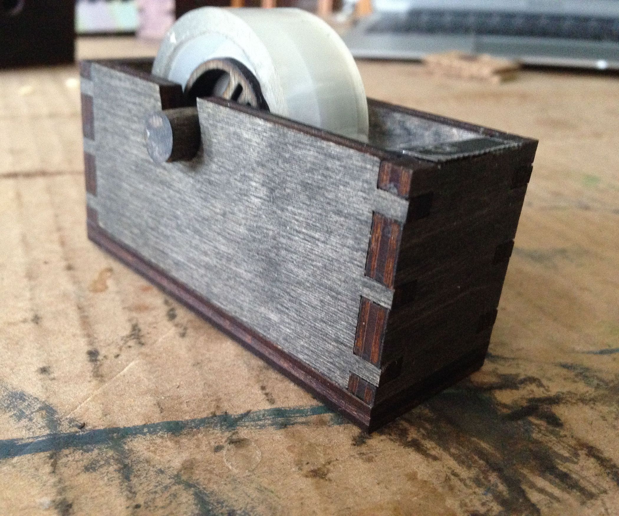 Wooden Laser Cut Tape Dispenser 3 Steps Instructables