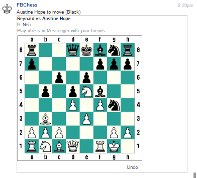How to play chess on fb chat