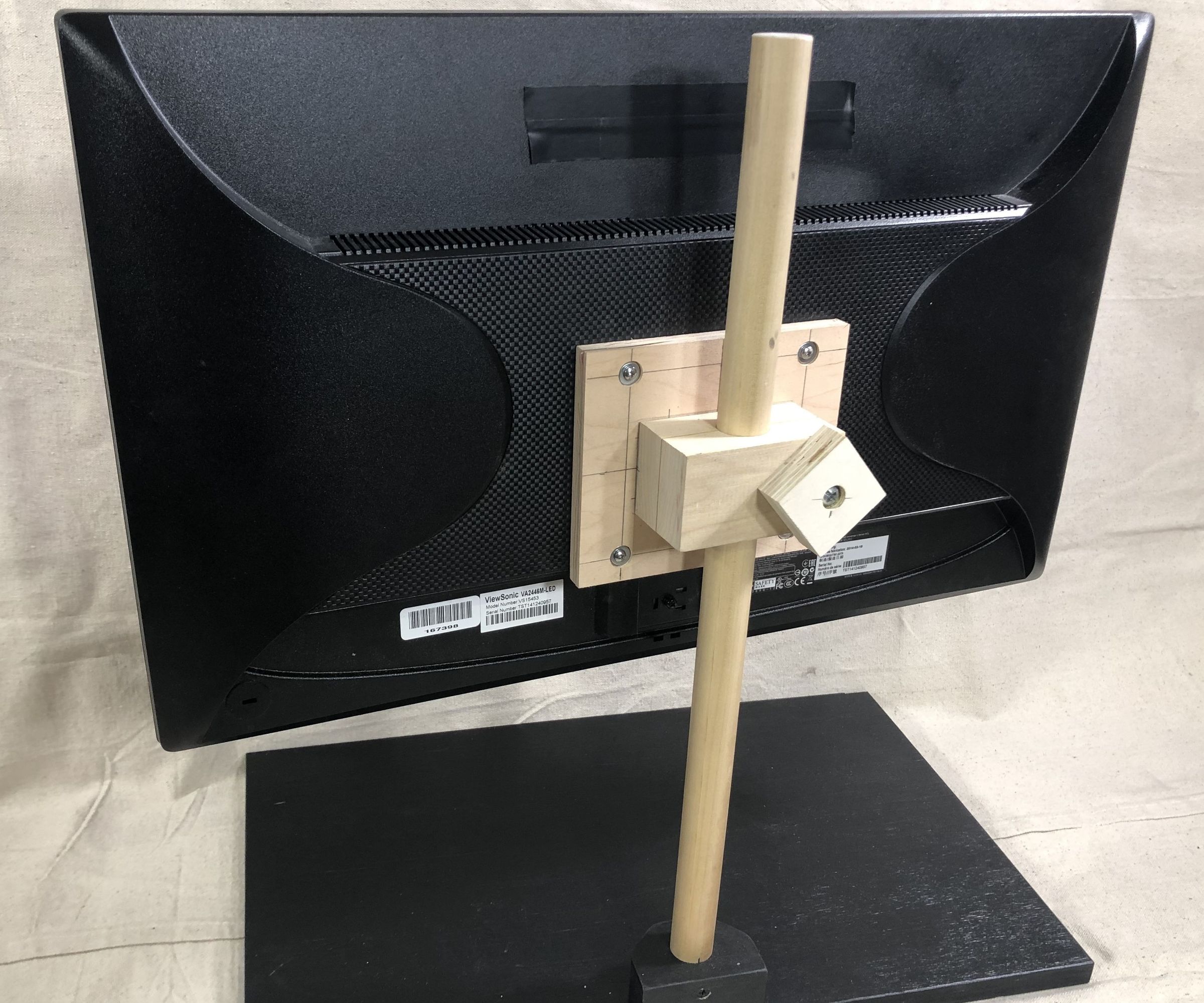 Wooden Adjustable Height Monitor Stand 