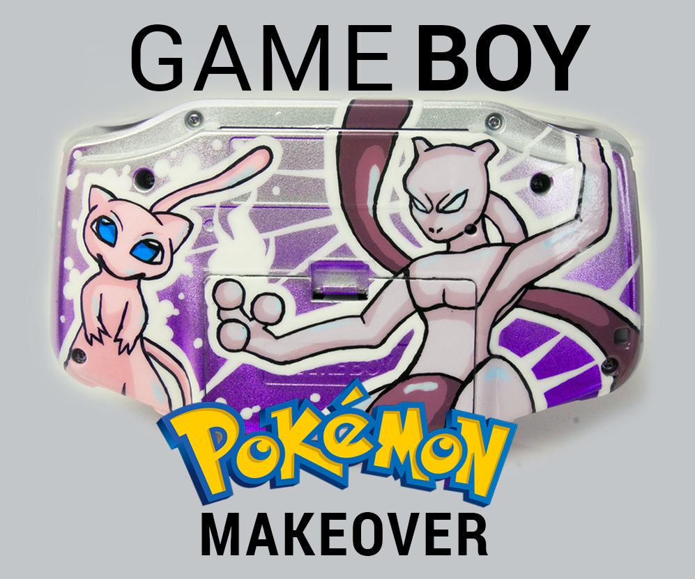 Custom Mewtwo & Mew Game Boy Advance (Spray Paint Mod)