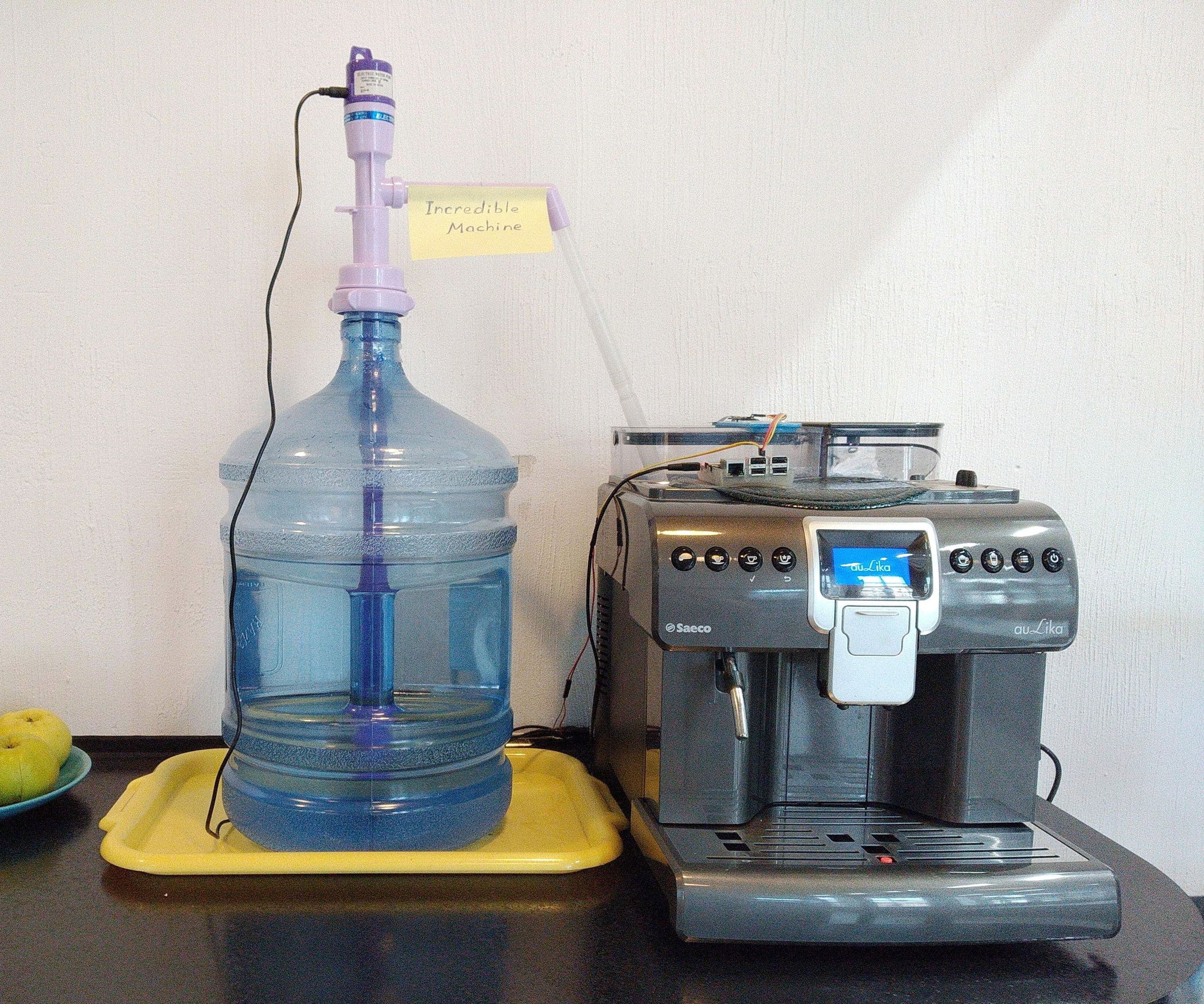 Smart Coffee Machine Pump Controlled by Raspberry Pi & HCSR04