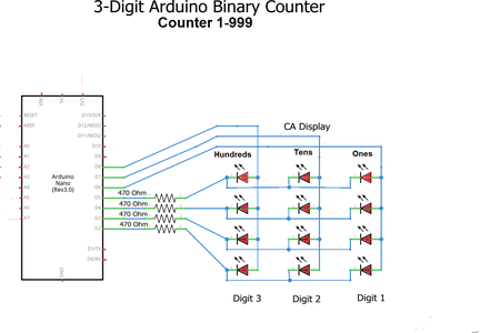 3 Digit Arduino Binary Counter : 8 Steps (with Pictures) - Instructables