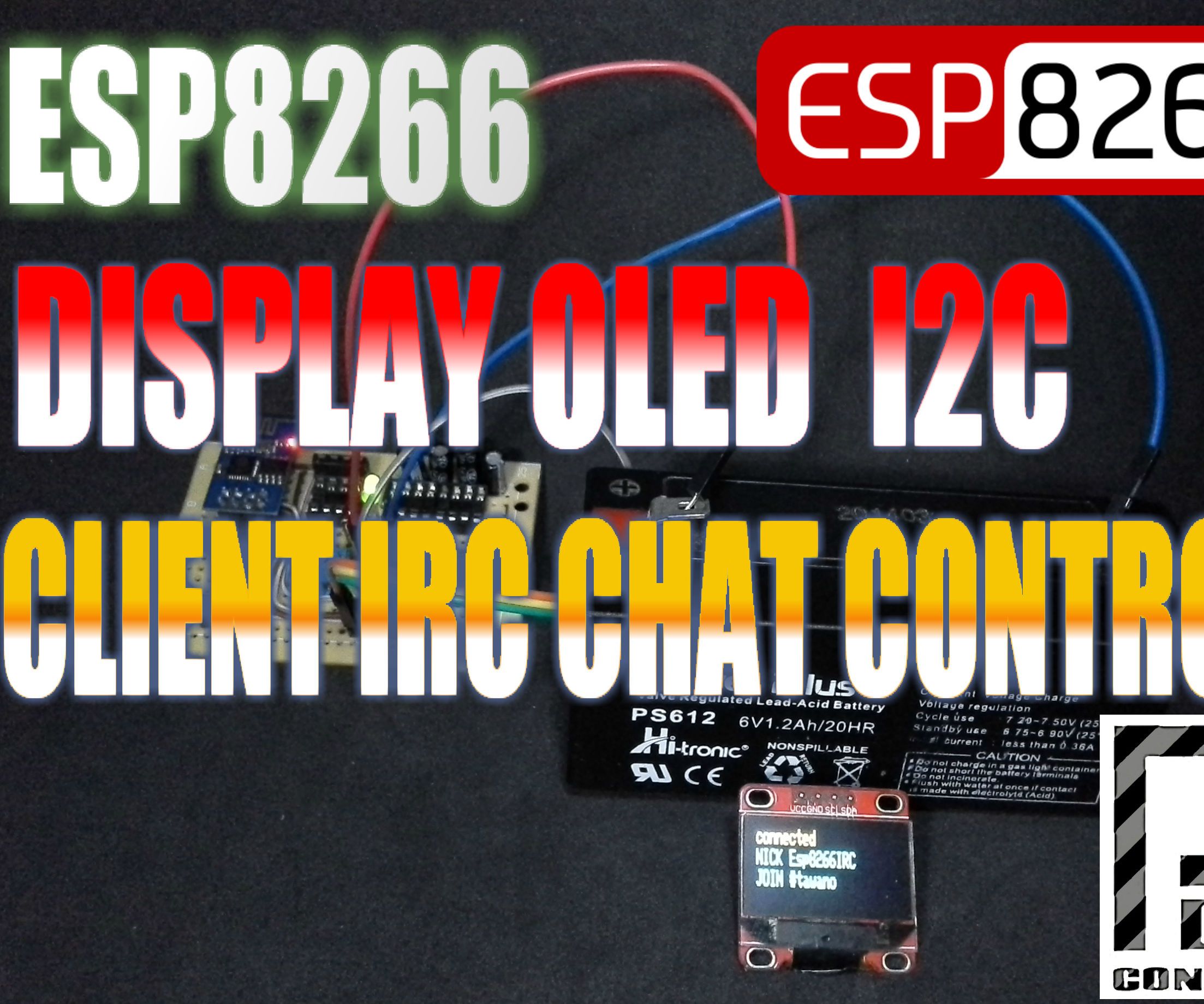 ESP8266 + Display Oled I2c Client IRC Chat Control 