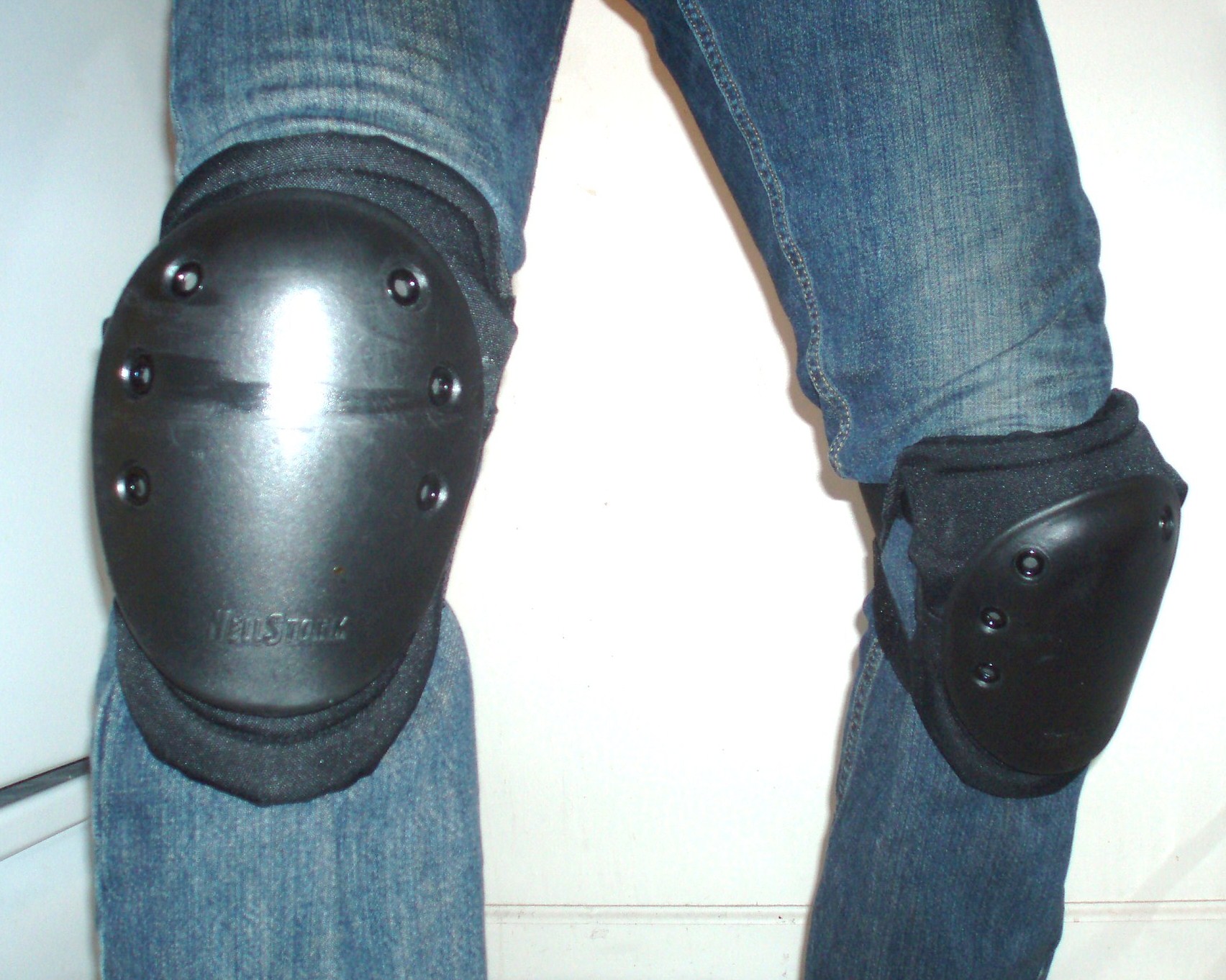 motorcycle knee pads over jeans