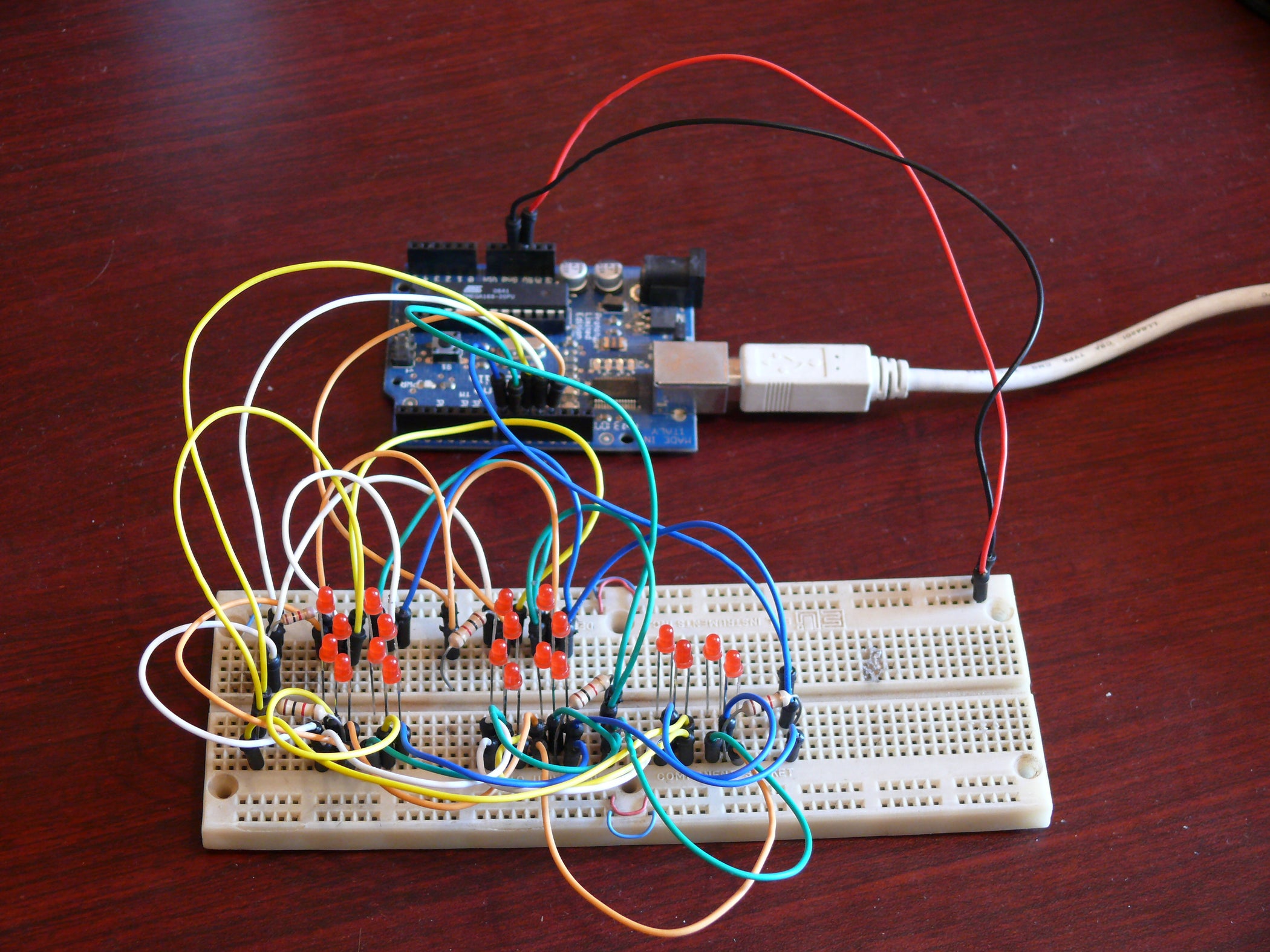 Controlling 20 Led's From 5 Arduino Pins Using Charlieplexing : 8 Steps ...