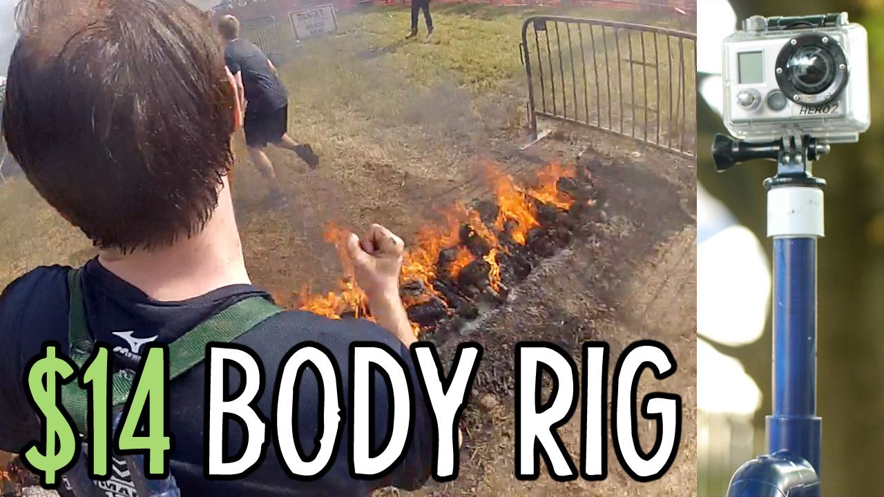 DIY guide for $14 Lightweight Over-the-Shoulder Snorricam (Body-Mounted Camera Rig) with step-by-step instructions