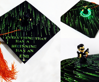 The Matrix Themed Graduation Cap