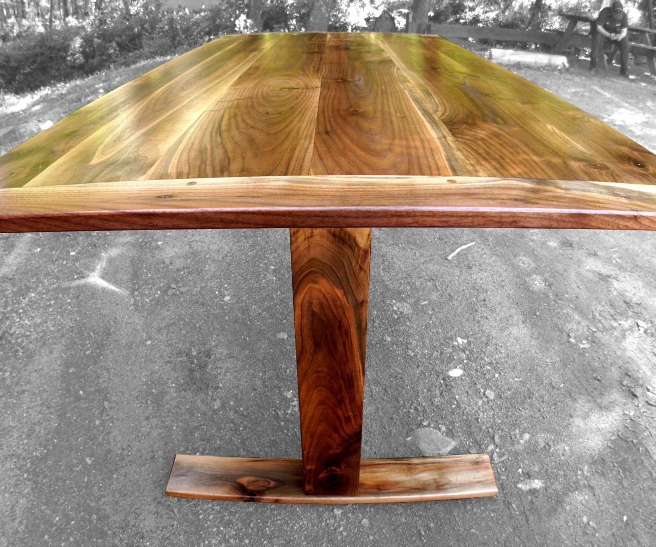 adjustable height sit/stand walnut desk DIY Project DIY Project Image