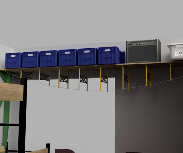 Screw-less Mounting Shelf for Dorm Room