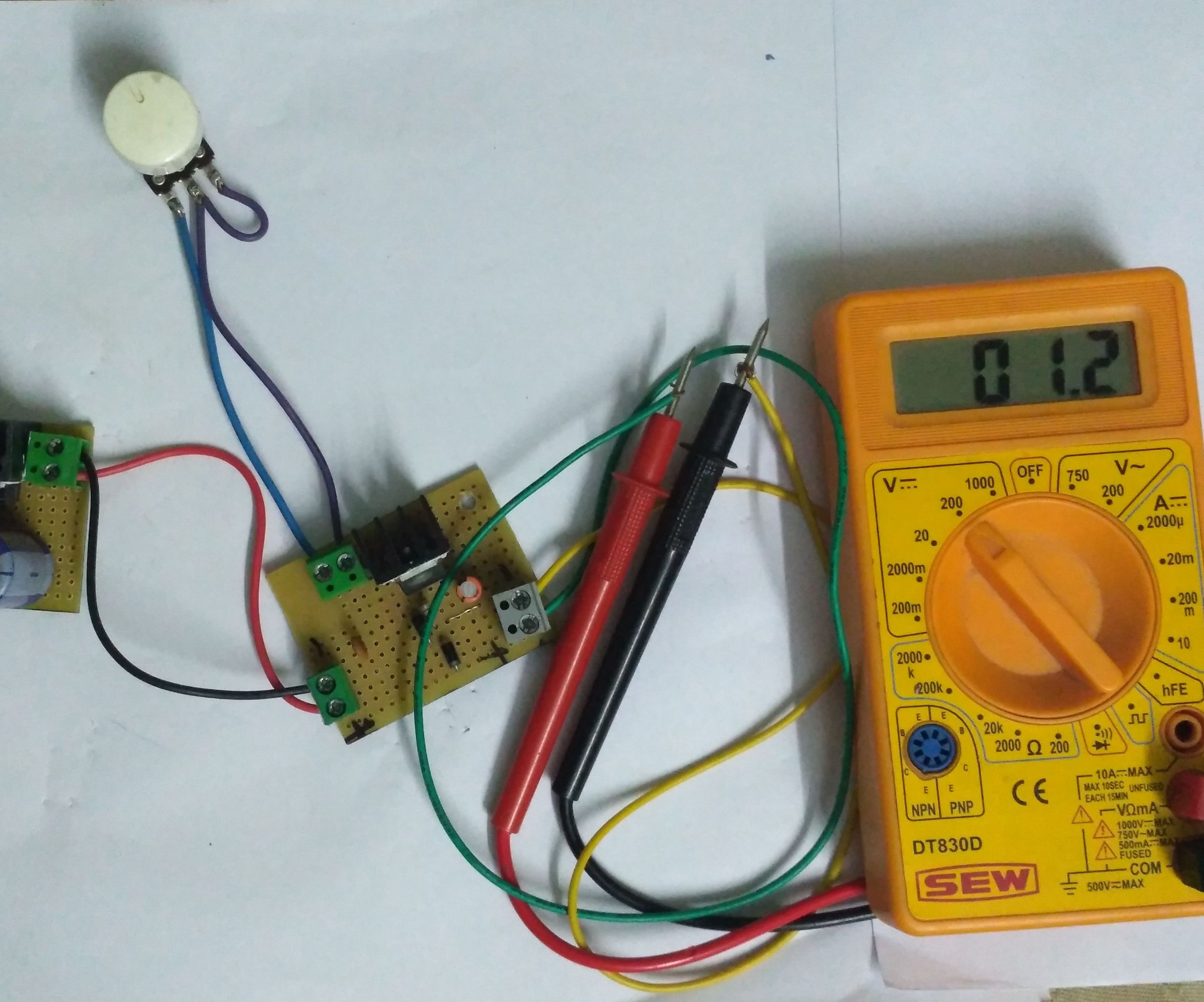 1.2v to 13.4v variable power supply DIY Project DIY Project Image