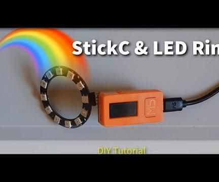 Step-by-step guide for m5stickc esp32 & neopixels led ring random color DIY Project DIY project