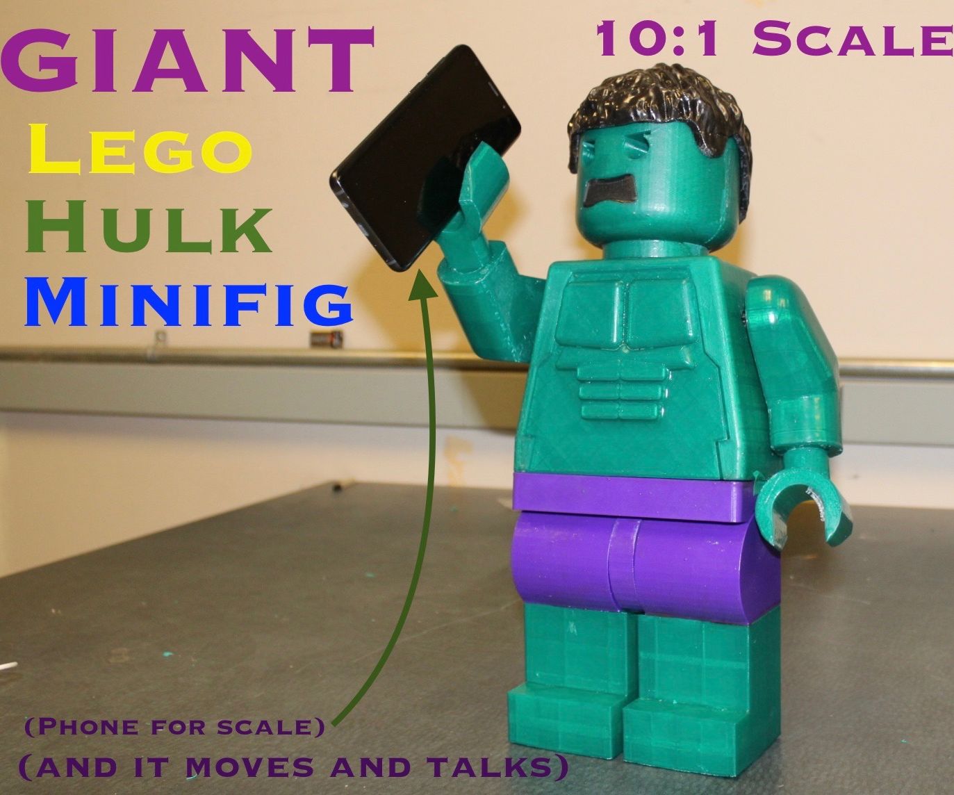 Moving and Talking Giant Lego Hulk MiniFig (101 Scale) 14 Steps