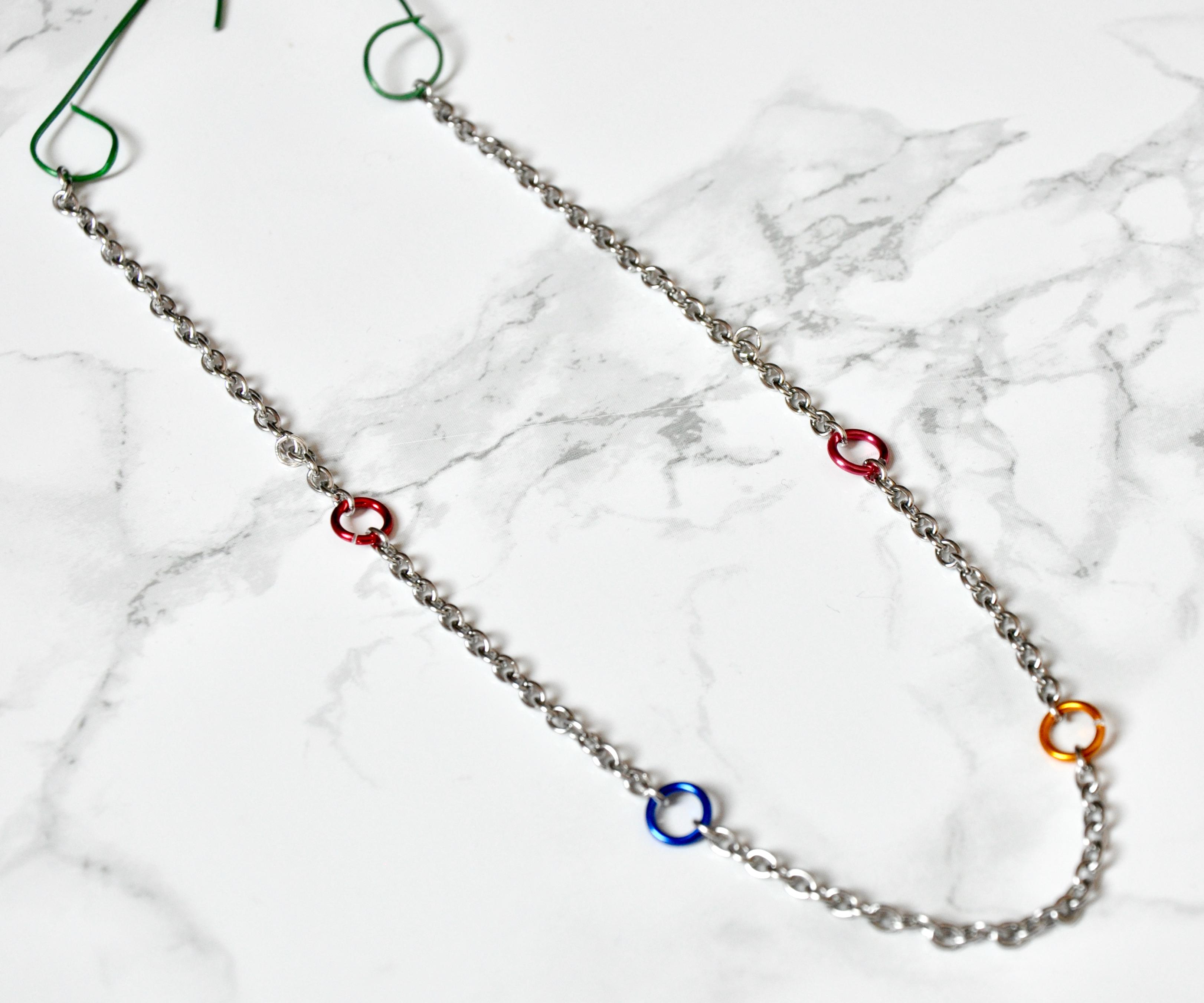 Layered Rainbow Jump Ring Necklace 7 Steps (with Pictures