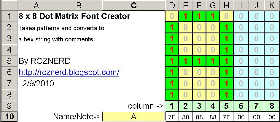 Download Led Scolling Dot Matrix Font Graphics Generator 5x8 5x7 8x8 6 Steps With Pictures Instructables PSD Mockup Templates