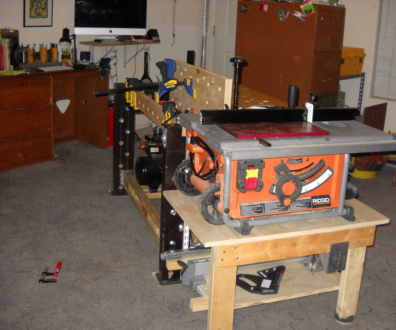 DIY guide for Work-frame from a kitchen table frame - the workbench built around what's NOT there! with step-by-step instructions