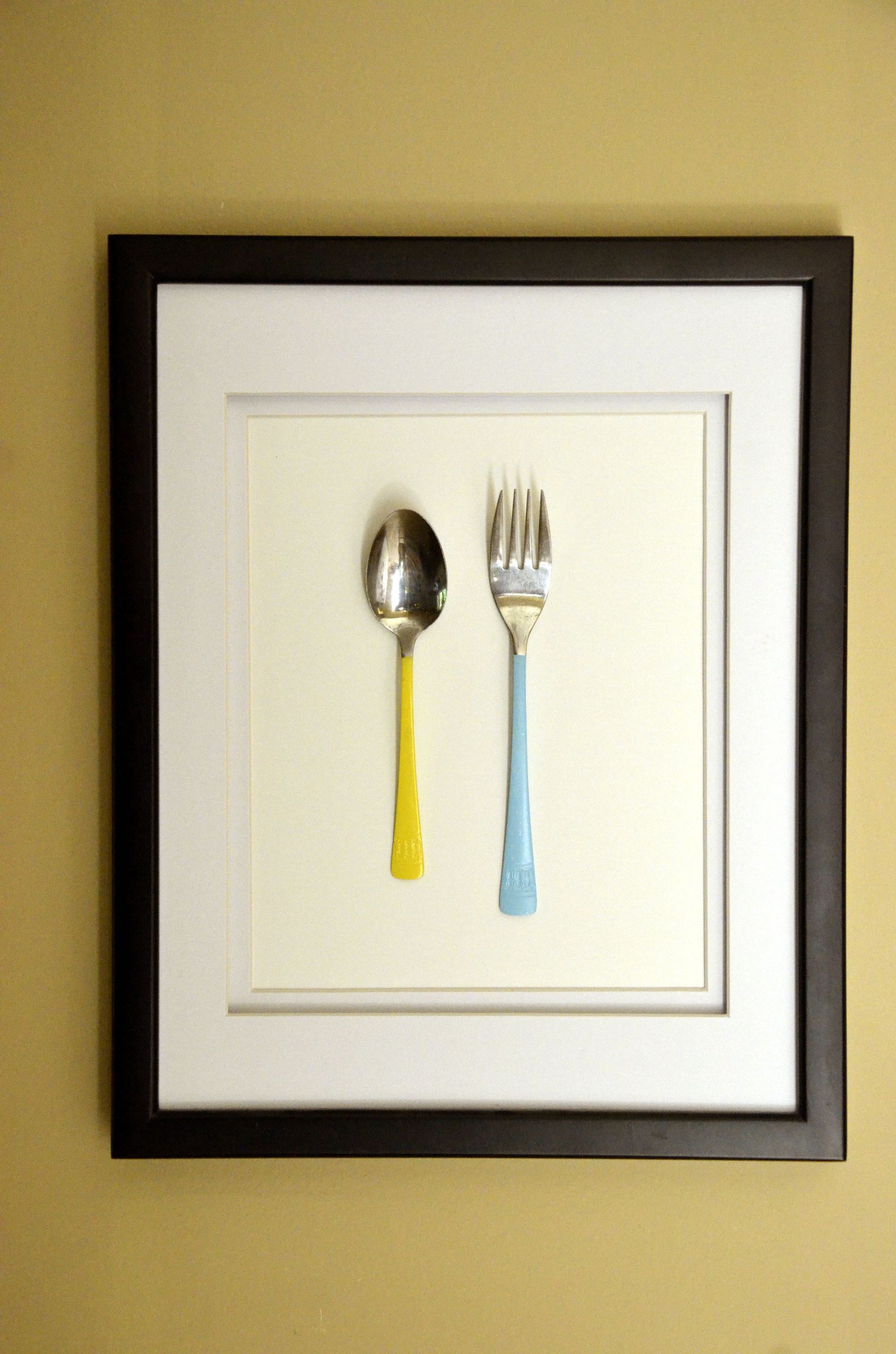 Colored Silverware Framed Kitchen Art Instructables