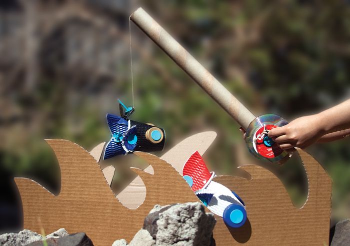 Cardboard Diy Fishing Equipment Cardboard Switch Robot Kit Ready