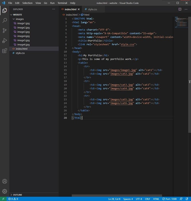 Adding the Images to the Table