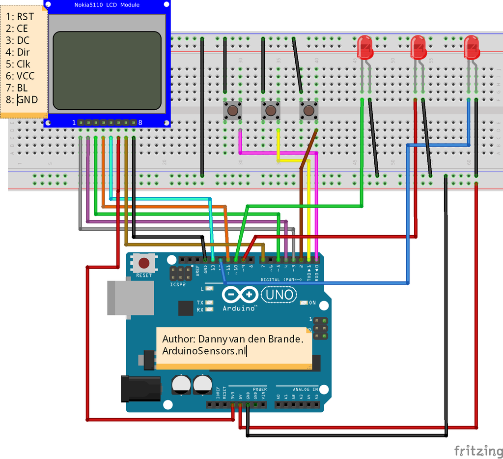 arduino nokia 5110 lcd menu to control leds or relays instructables