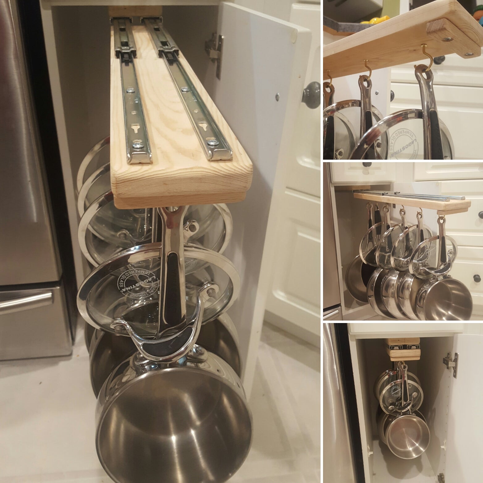 Sliding Pot Rack 12 Steps Instructables Sliding Pot Rack 12 Steps Instructables, Hanging Pot Rack Inside Cabinet Doors