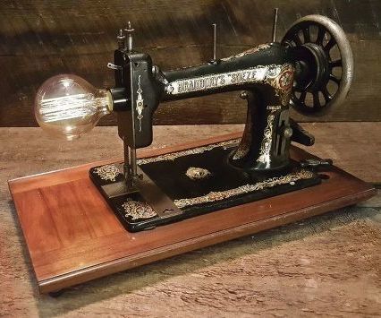 Industrial Wall Sconce Repurposed Sewing Machine Edison Lamp