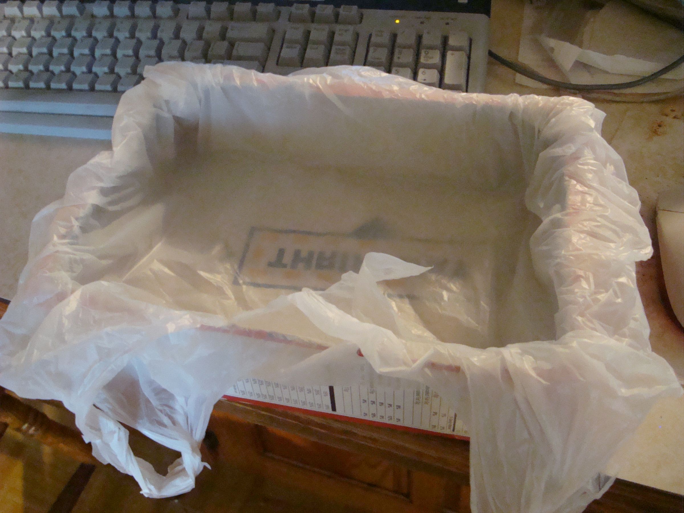 makeshift litter box