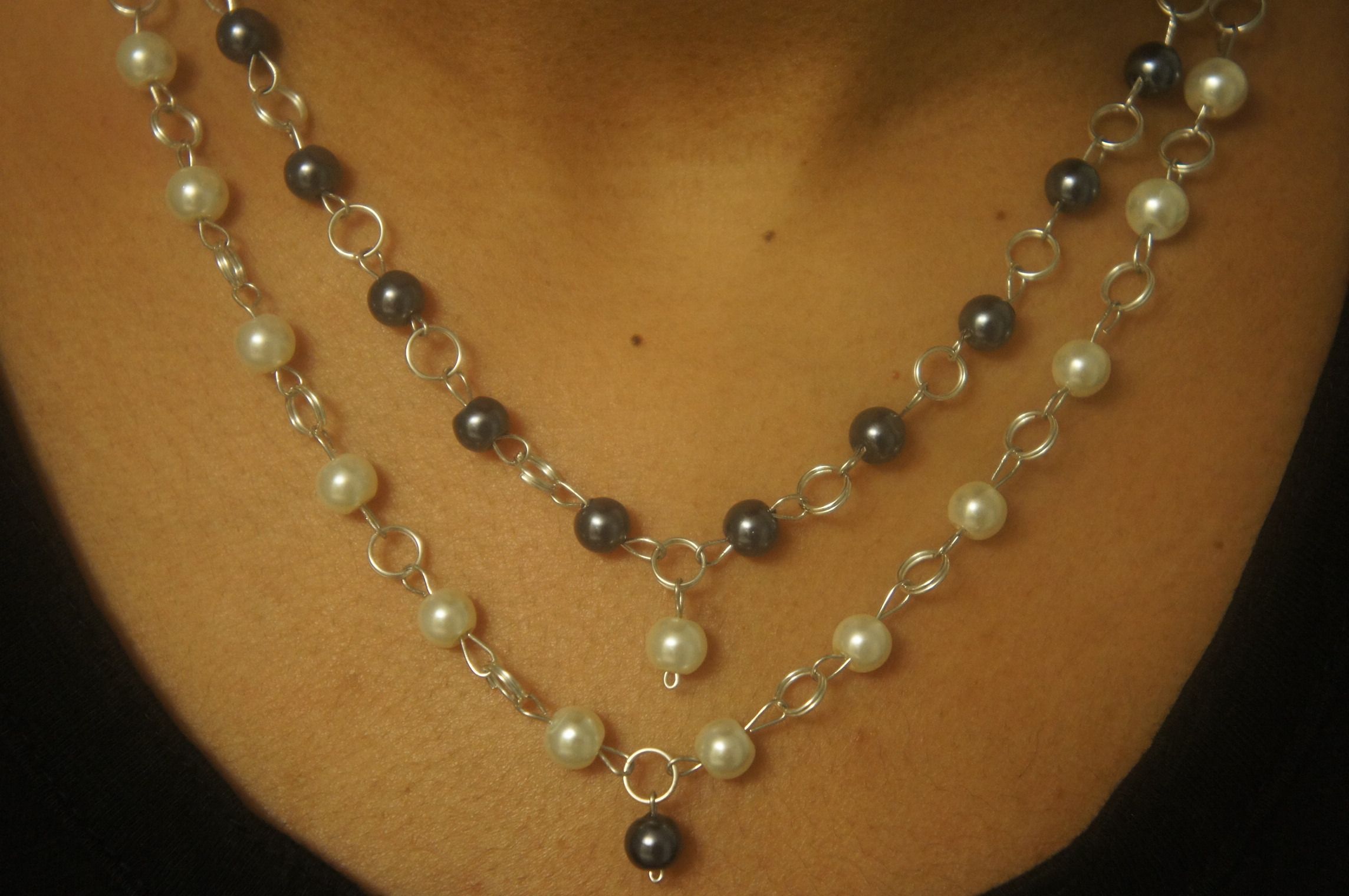 Basic Two Strand Bead Necklace 3 Steps Instructables