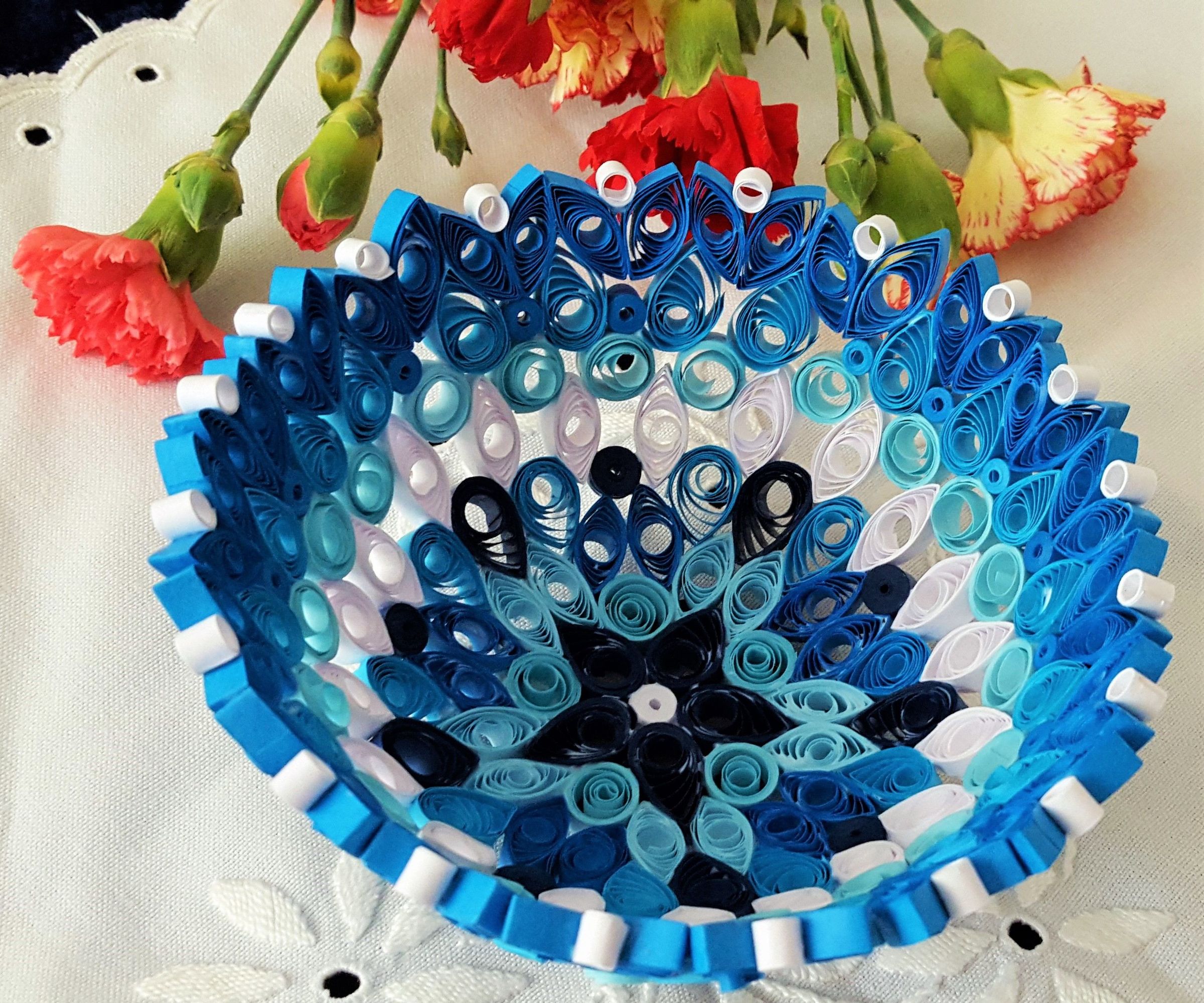 DIY guide for How it is made: Quilled Paper Bowl with step-by-step instructions