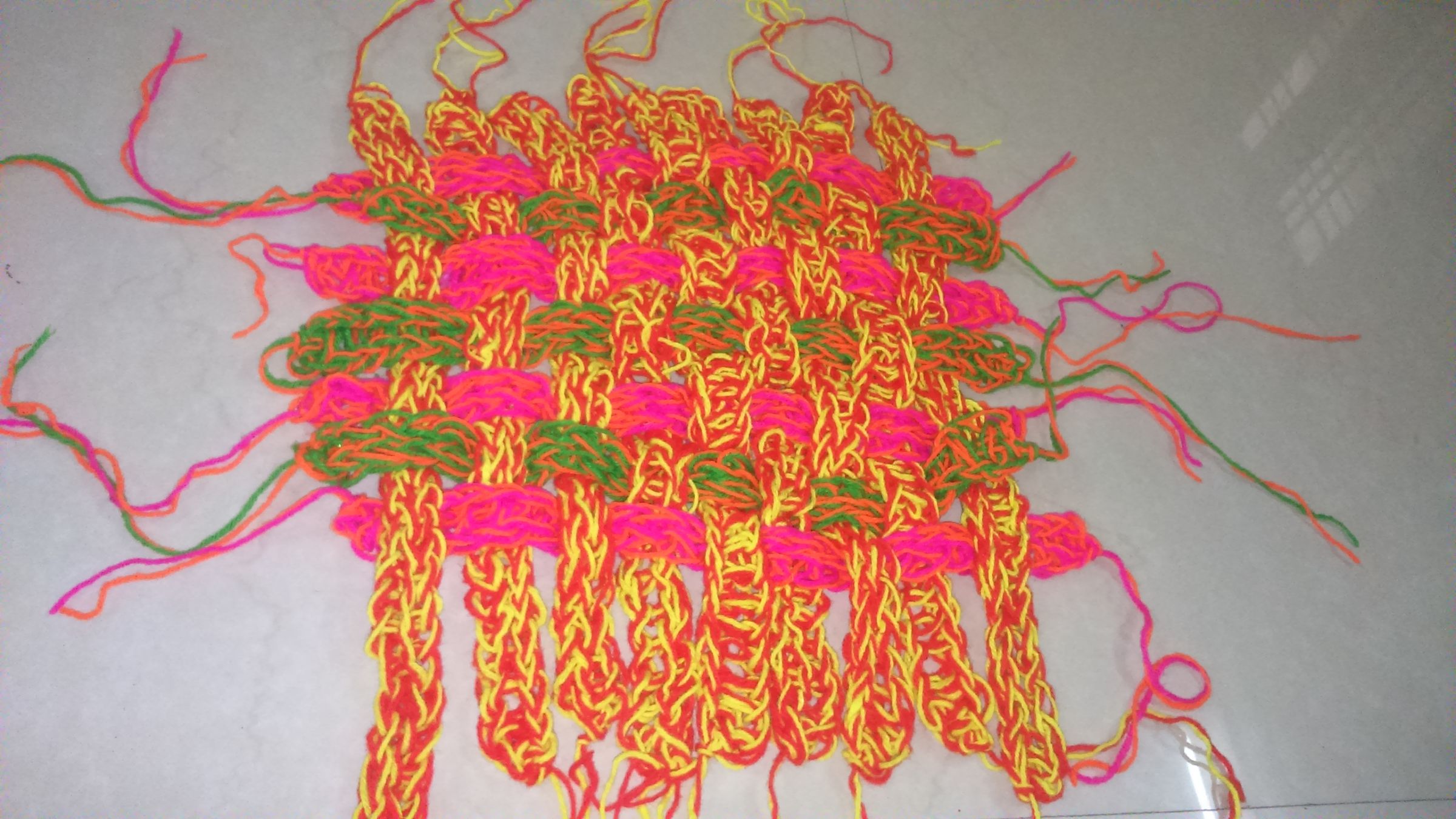 Finger Knitting a Mat 7 Steps (with Pictures) Instructables