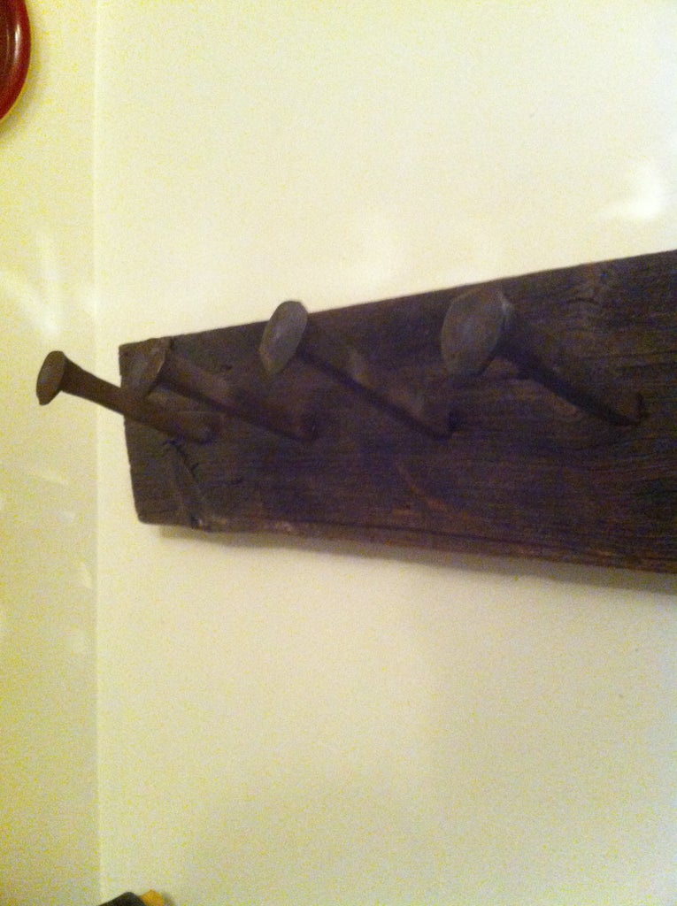Coat Hanger From Railroad Spikes And Barn Board 7 Steps Instructables Coat Hanger From Railroad Spikes And, How To Make Railroad Spike Coat Hook