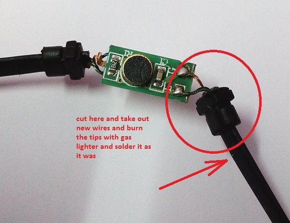 Headphone with mic wire color code