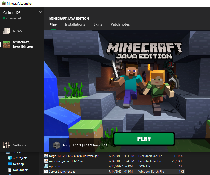 add a custom tab in minecraft launcher